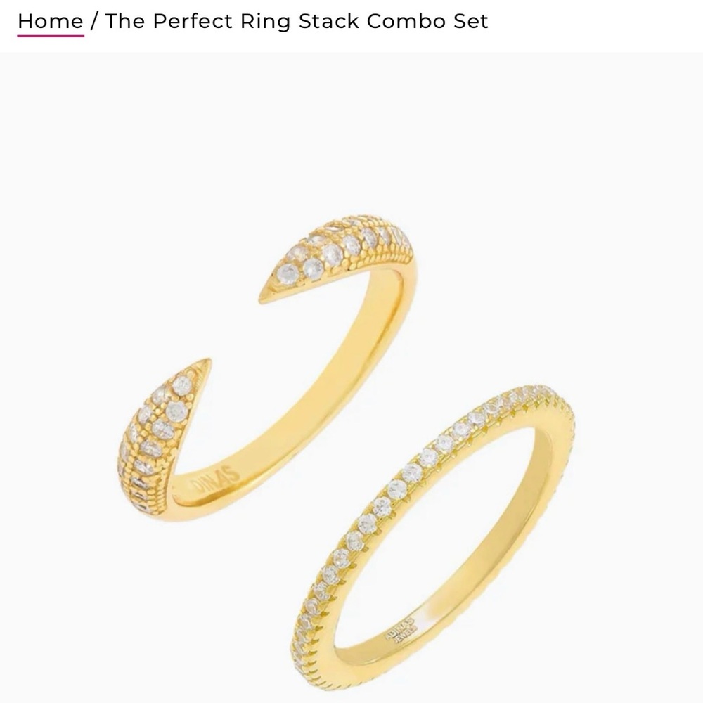 Adina Eden - The Perfect Ring Stack Combo Set - Gold / 8